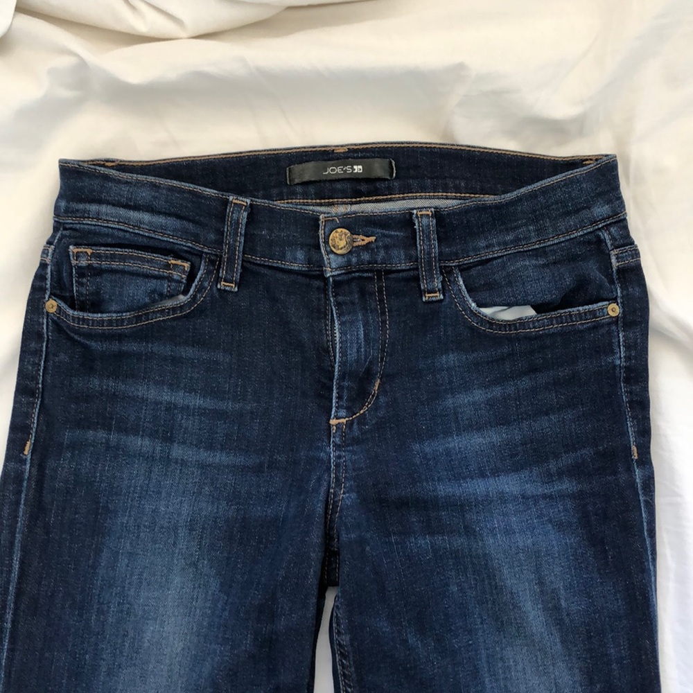 Dark blue straight leg jeans